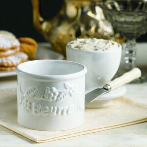 Elegant White Butter Dish